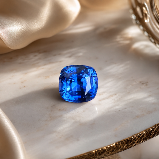 3.22ct Unheated Cornflower Blue Sapphire - Cushion Square SAP 02