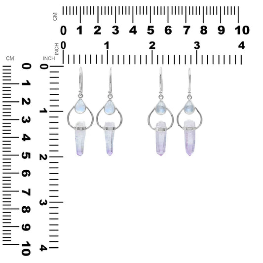 Starborn Vera Cruz Amethyst & Rainbow Moonstone Dangle Earrings Sterling Silver