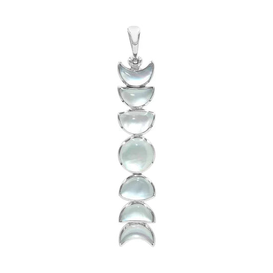 Mother Of Pearl Moon Phase Pendant in Sterling Silver