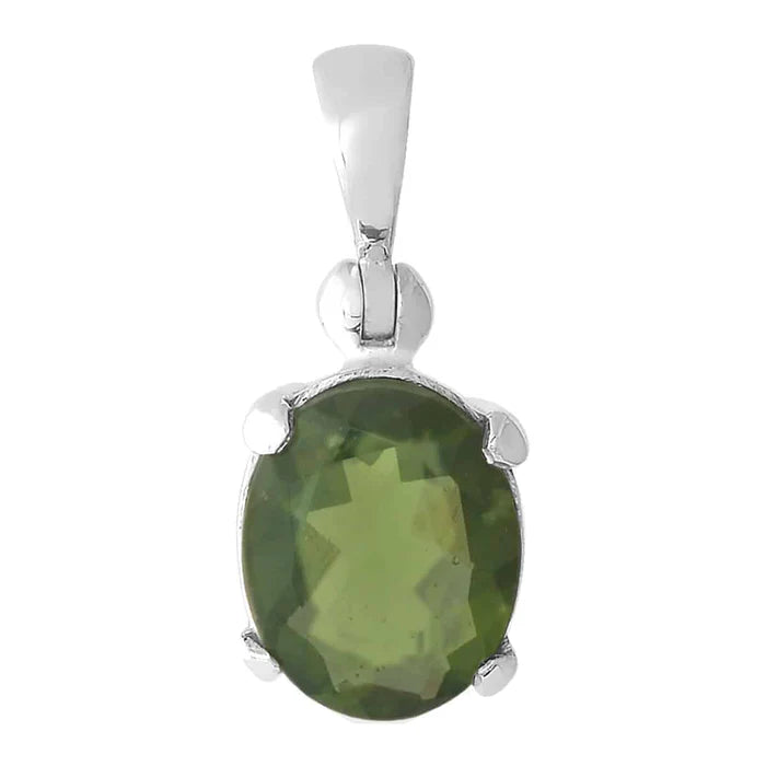 Starborn Faceted Moldavite 2ct Sterling Silver Pendant