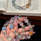 Auspicious White Multi-Gemstone Bracelet Crystal, Fluorite, Aquamarine, Amethyst, Rose Quartz & Citrine