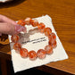 Lucky Red Koi Hematoid Quartz Bracelet – Size 15 Abundance & Wishes Crystal