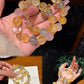 Golden Flower Multi-Gemstone Bracelet – Size 12/13 | Citrine, Rose Quartz, Fluorite & Crystal