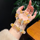 Golden Flower Multi-Gemstone Bracelet – Size 12/13 | Citrine, Rose Quartz, Fluorite & Crystal