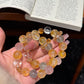 Golden Flower Multi-Gemstone Bracelet – Size 12/13 | Citrine, Rose Quartz, Fluorite & Crystal