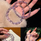 Genuine Amethyst Free Form Faceted Bracelet – One-of-a-Kind Elegance