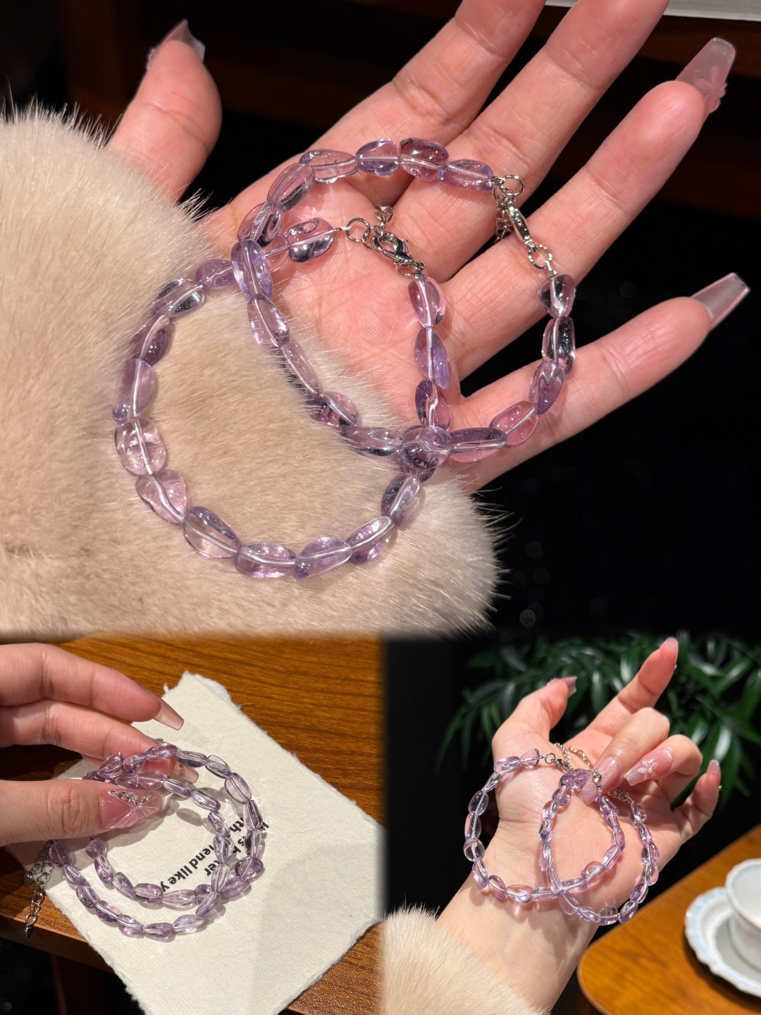Genuine Amethyst Free Form Faceted Bracelet – One-of-a-Kind Elegance