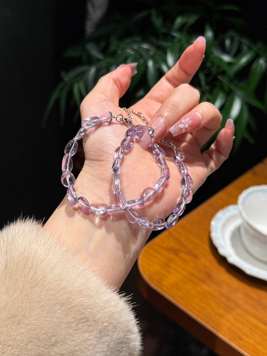 Genuine Amethyst Free Form Faceted Bracelet – One-of-a-Kind Elegance