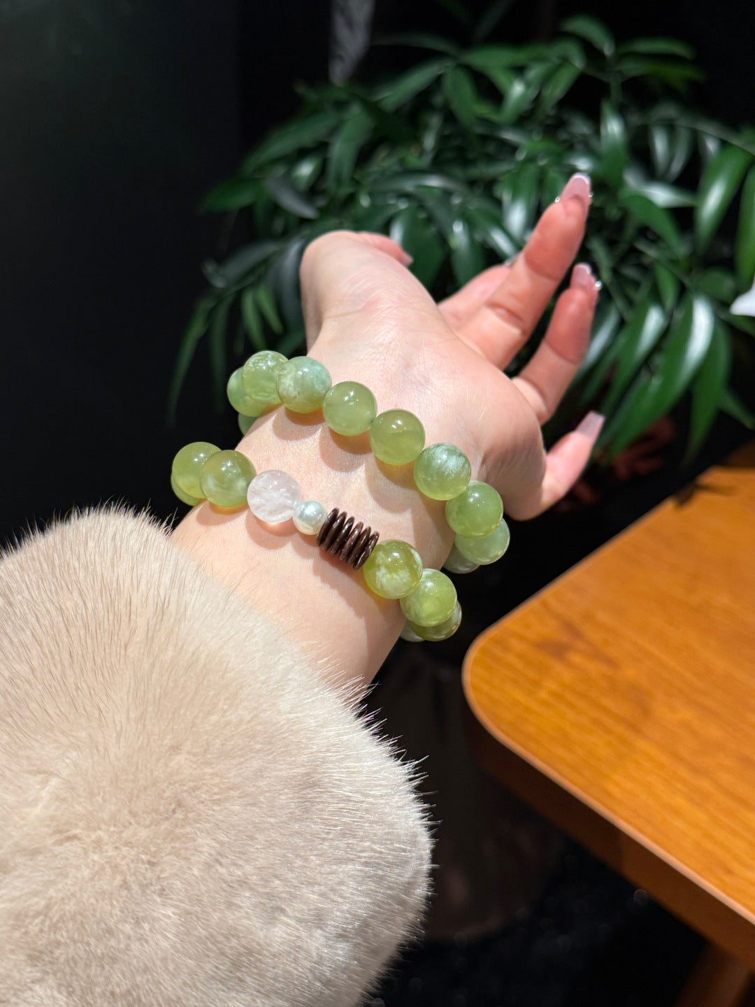 Green Grape Milk Foam Xiuyan Jade Bracelet – Limited Edition | Size 13