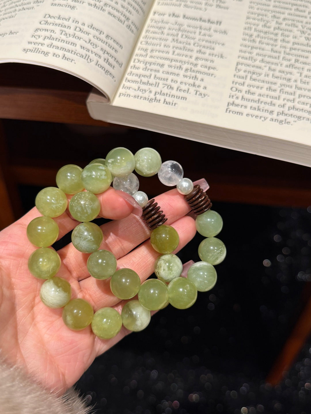 Green Grape Milk Foam Xiuyan Jade Bracelet – Limited Edition | Size 13
