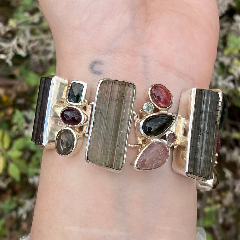 Starborn Multicolor Tourmaline Bracelet in 925 Sterling Silver