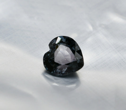 4.82ct Natural Burmese Bluish Grey Spinel | VVS Heart Shaped Gem COBS28