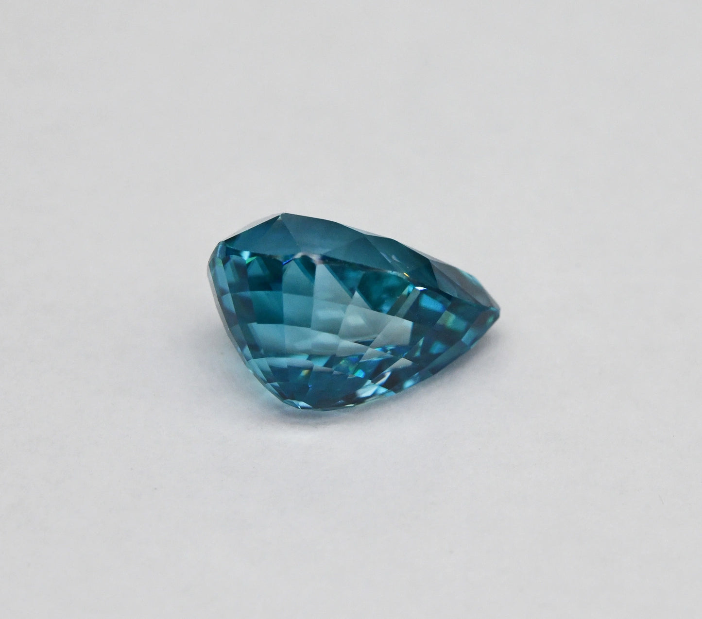 15.10ct Natural Cambodian Blue Zircon | Large VVS Pear Cut Gemstone