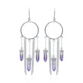 Amethyst Crystal Boho Styles Earrings in Sterling Silver
