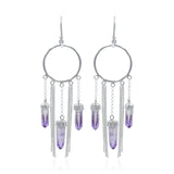 Amethyst Crystal Boho Styles Earrings in Sterling Silver