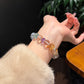 Auspicious White Multi-Gemstone Bracelet Crystal, Fluorite, Aquamarine, Amethyst, Rose Quartz & Citrine