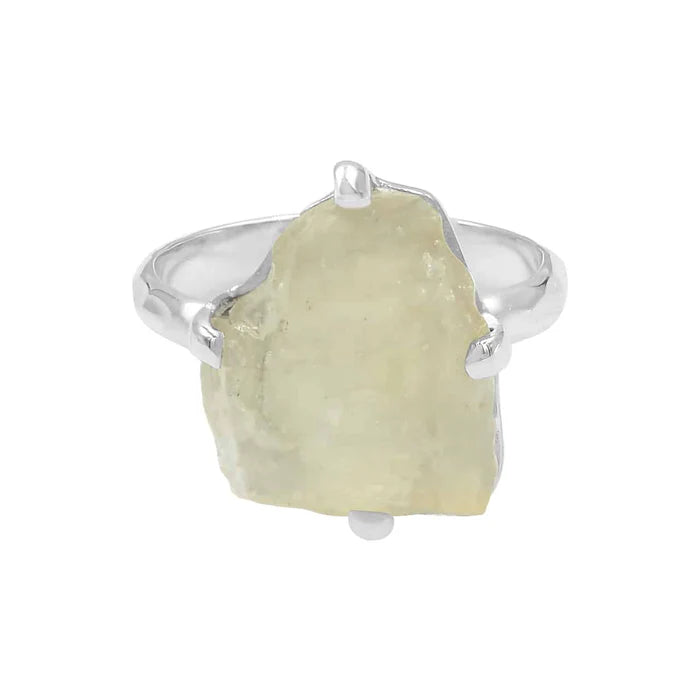 Starborn Libyan Desert Tektite Ring Fixed Shank in Sterling Silver