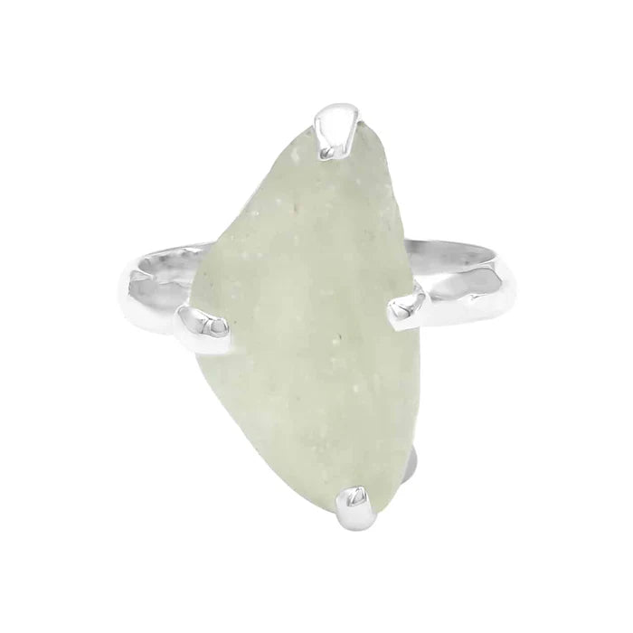 Starborn Libyan Desert Tektite Ring Fixed Shank in Sterling Silver