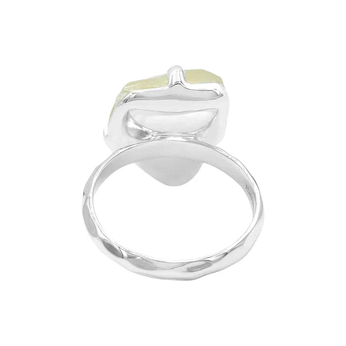 Starborn Libyan Desert Tektite Ring Fixed Shank in Sterling Silver