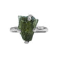 Starborn Genuine Moldavite Ring — 4–6 ct Rough Moldavite in Sterling Silver (Handcrafted)