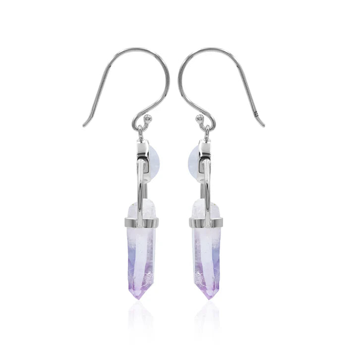 Starborn Vera Cruz Amethyst & Rainbow Moonstone Dangle Earrings Sterling Silver
