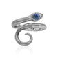 Starborn Coiled Snake Ring 925 Sterling Silver with 4mm Faceted Tanzanite