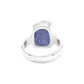 Starborn Tanzanite Bezel Ring Raw Crystal in Hammered Sterling Silver