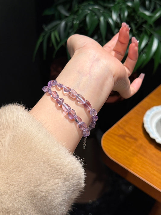 Genuine Amethyst Free Form Faceted Bracelet – One-of-a-Kind Elegance