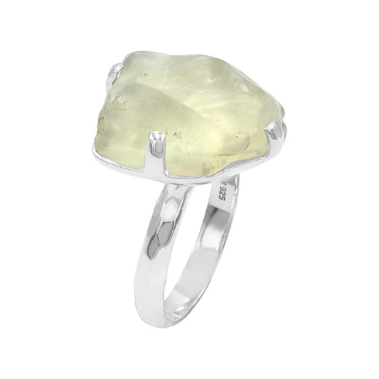 Libyan Desert Tektite Fixed Shank Ring in Sterling Silver