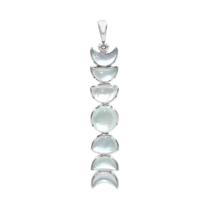  Mother Of Pearl Moon Phase Pendant in Sterling Silver