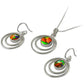 Starborn Rare Iridescent Ammolite "Celestial Orbit" Jewelry Suite in Hand-Forged Sterling Silver