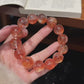 Lucky Red Koi Hematoid Quartz Bracelet – Size 15 Abundance & Wishes Crystal