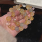 Golden Flower Multi-Gemstone Bracelet – Size 12/13 | Citrine, Rose Quartz, Fluorite & Crystal