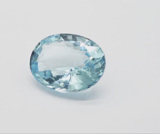 12.25ct Natural Indian Aquamarine – Oval Cut VS Clarity Gemstone AQA12