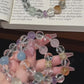 Auspicious White Multi-Gemstone Bracelet Crystal, Fluorite, Aquamarine, Amethyst, Rose Quartz & Citrine